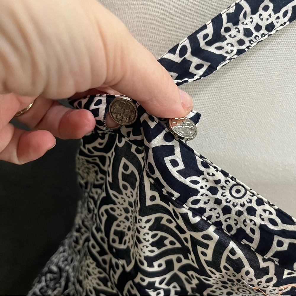 Tory Burch Button Front Geometric Floral Sundress Size 8 - Picture 9 of 11